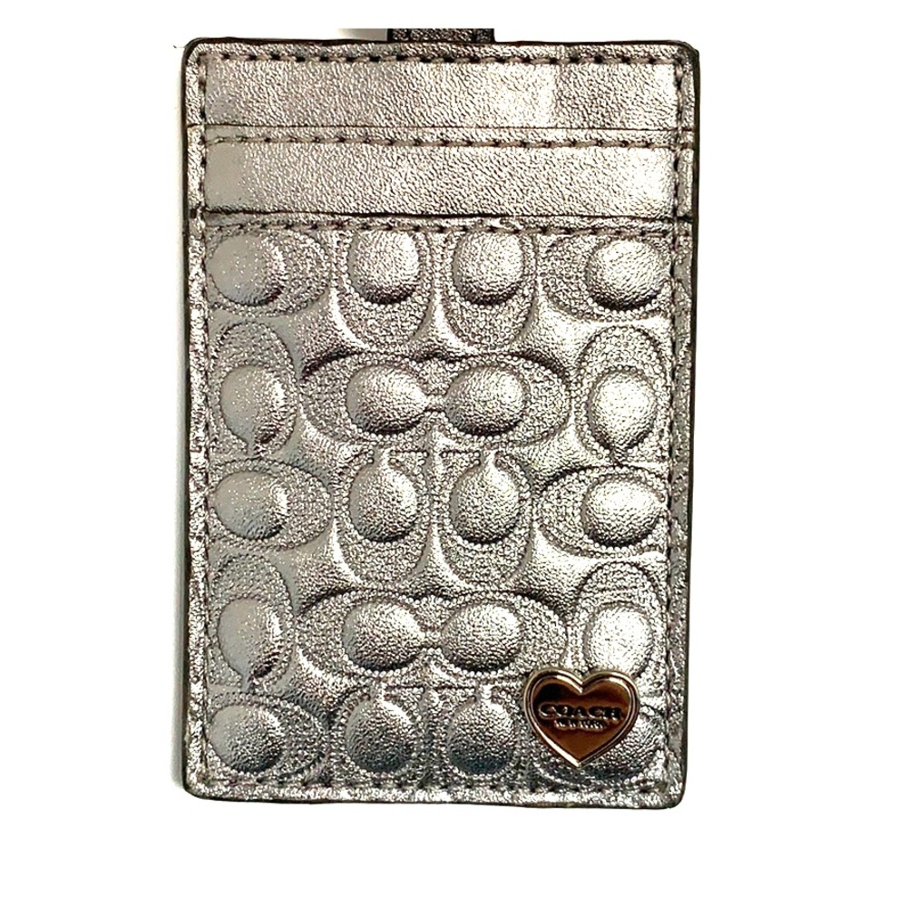 Coach signature lanyard badge holder card holder